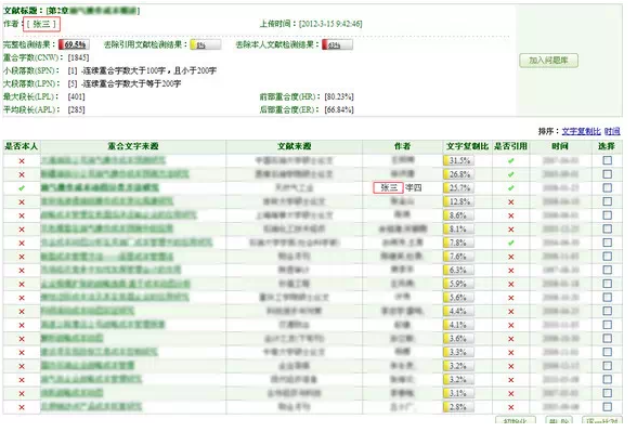 知网查重报告